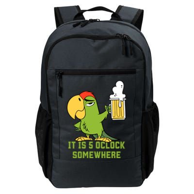 It Is 5 Oclock Somewhere Parrot Drinking Daily Commute Backpack