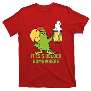 It Is 5 Oclock Somewhere Parrot Drinking T-Shirt