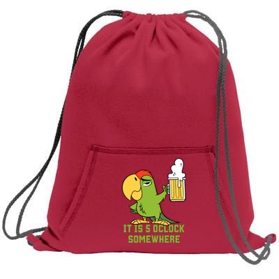 It Is 5 Oclock Somewhere Parrot Drinking Sweatshirt Cinch Pack Bag