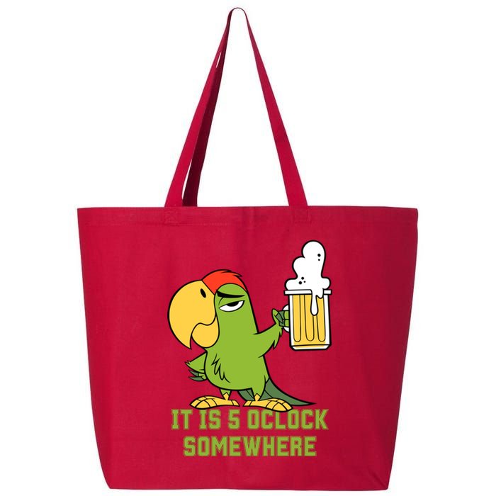 It Is 5 Oclock Somewhere Parrot Drinking 25L Jumbo Tote