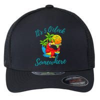 It Is 5 O'clock Somewhere Drinking Parrot Flexfit Unipanel Trucker Cap