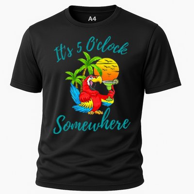 It Is 5 O'clock Somewhere Drinking Parrot Performance Shirt