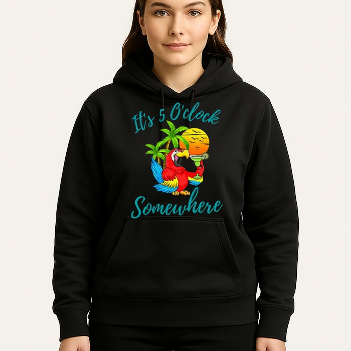 It Is 5 O'clock Somewhere Drinking Parrot Hoodie
