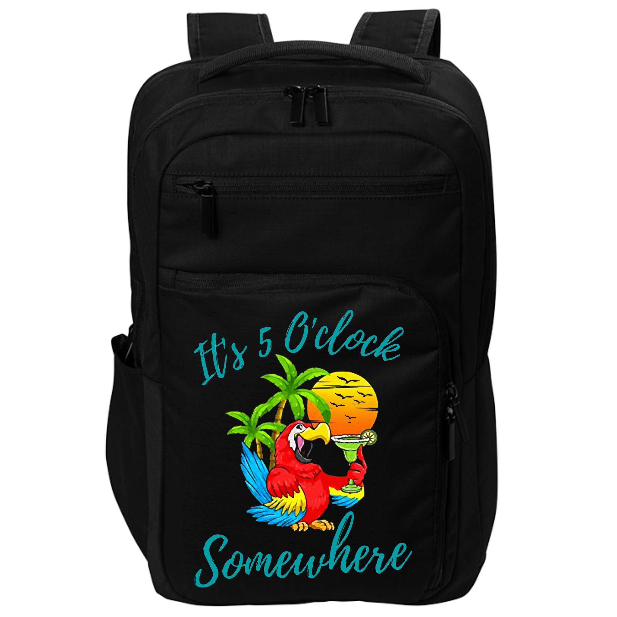 It Is 5 O'clock Somewhere Drinking Parrot Impact Tech Backpack