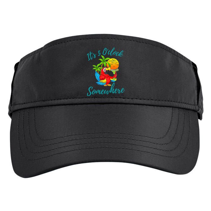 It Is 5 O'clock Somewhere Drinking Parrot Adult Drive Performance Visor