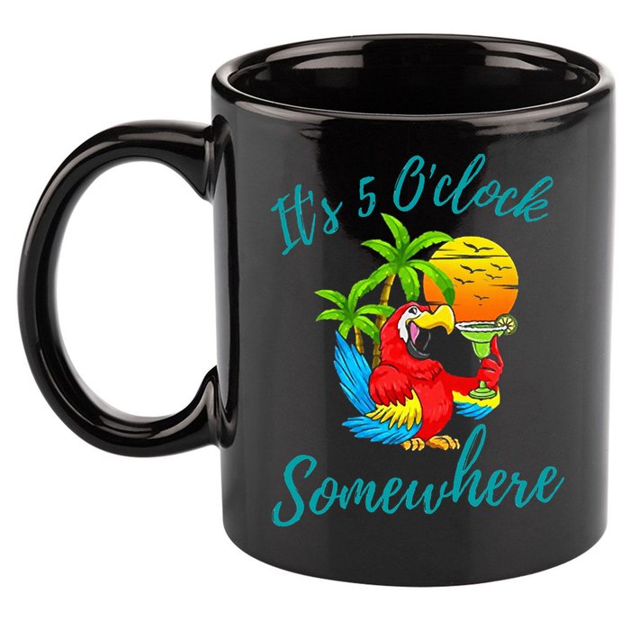 It Is 5 O'clock Somewhere Drinking Parrot 11oz C Handle Ceramic Mug