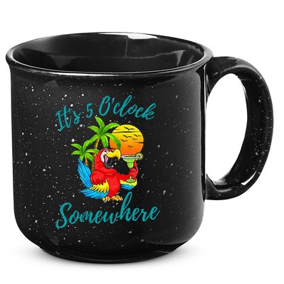 It Is 5 O'clock Somewhere Drinking Parrot 15oz Campfire Ceramic Mug