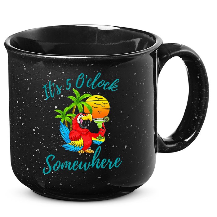 It Is 5 O'clock Somewhere Drinking Parrot 15oz Campfire Ceramic Mug
