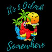 It Is 5 O'clock Somewhere Drinking Parrot Drawstring Bag