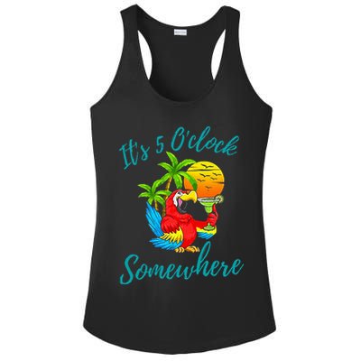 It Is 5 O'clock Somewhere Drinking Parrot Ladies PosiCharge Competitor Racerback Tank