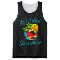 It Is 5 O'clock Somewhere Drinking Parrot Mesh Reversible Basketball Jersey Tank
