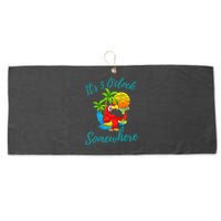 It Is 5 O'clock Somewhere Drinking Parrot Large Microfiber Waffle Golf Towel