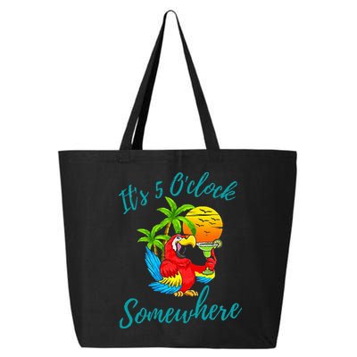 It Is 5 O'clock Somewhere Drinking Parrot 25L Jumbo Tote