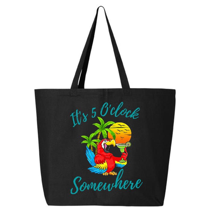 It Is 5 O'clock Somewhere Drinking Parrot 25L Jumbo Tote