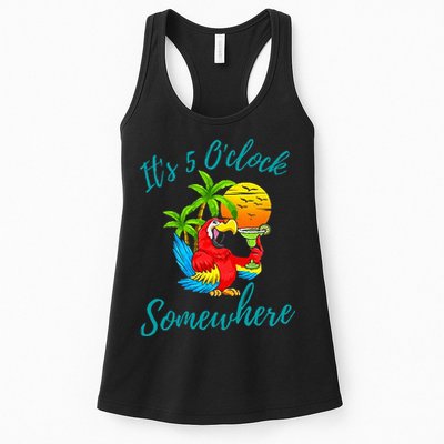 It Is 5 O'clock Somewhere Drinking Parrot Womens Tank Top