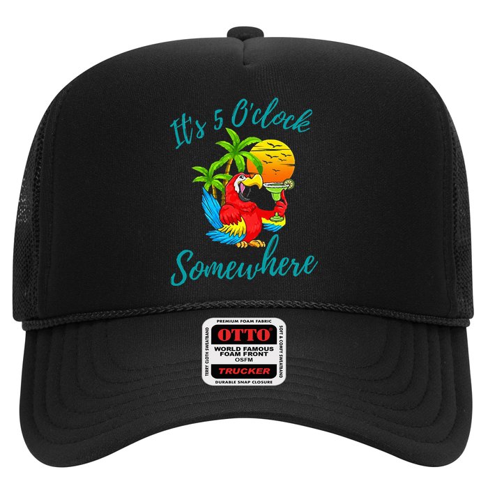 It Is 5 O'clock Somewhere Drinking Parrot Hat