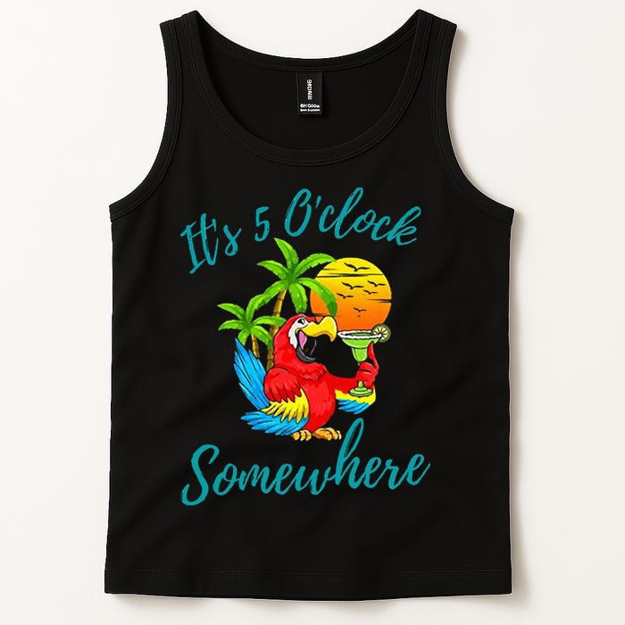 It Is 5 O'clock Somewhere Drinking Parrot Tank Top