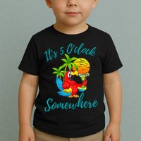 It Is 5 O'clock Somewhere Drinking Parrot Toddler T-Shirt