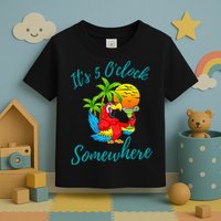 It Is 5 O'clock Somewhere Drinking Parrot Toddler T-Shirt