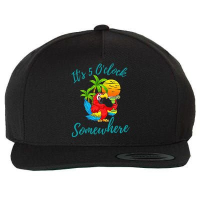 It Is 5 O'clock Somewhere Drinking Parrot Wool Snapback Cap