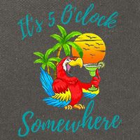 It Is 5 O'clock Somewhere Drinking Parrot Cotton Canvas Backpack