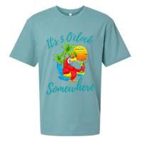 It Is 5 O'clock Somewhere Drinking Parrot Sueded Cloud Jersey T-Shirt