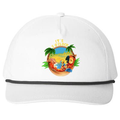 It Is 5 Oclock Somewhere Parrot Drinking Summer Vacation Snapback Five-Panel Rope Hat