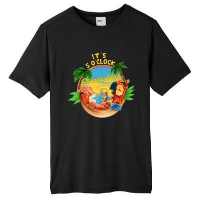 It Is 5 Oclock Somewhere Parrot Drinking Summer Vacation Tall Fusion ChromaSoft Performance T-Shirt