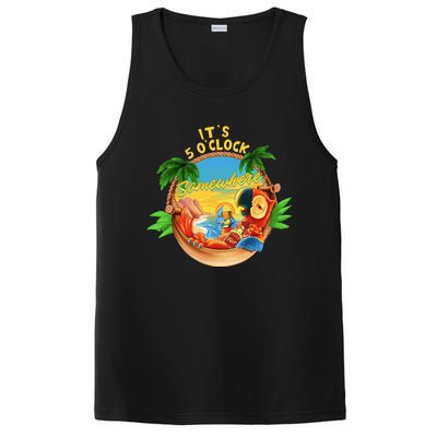 It Is 5 Oclock Somewhere Parrot Drinking Summer Vacation PosiCharge Competitor Tank