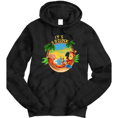 It Is 5 Oclock Somewhere Parrot Drinking Summer Vacation Tie Dye Hoodie