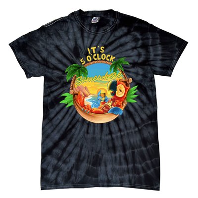 It Is 5 Oclock Somewhere Parrot Drinking Summer Vacation Tie-Dye T-Shirt