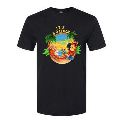 It Is 5 Oclock Somewhere Parrot Drinking Summer Vacation Softstyle CVC T-Shirt