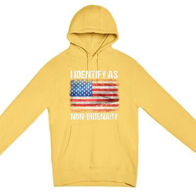 I Identify As NonBidenary Shirt Funny Anti Biden Premium Pullover Hoodie