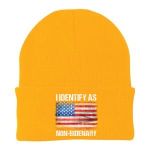 I Identify As NonBidenary Shirt Funny Anti Biden Knit Cap Winter Beanie