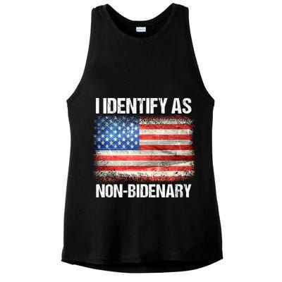 I Identify As NonBidenary Shirt Funny Anti Biden Ladies PosiCharge Tri-Blend Wicking Tank