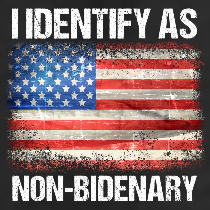 I Identify As NonBidenary Shirt Funny Anti Biden 7 Panel Mesh Trucker Snapback Hat