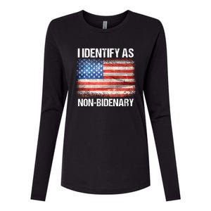 I Identify As NonBidenary Shirt Funny Anti Biden Womens Cotton Relaxed Long Sleeve T-Shirt