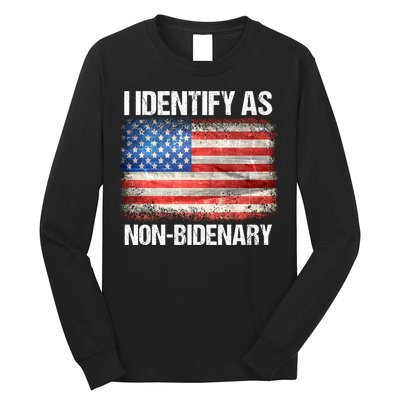 I Identify As NonBidenary Shirt Funny Anti Biden Long Sleeve Shirt
