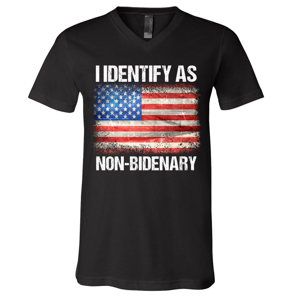 I Identify As NonBidenary Shirt Funny Anti Biden V-Neck T-Shirt
