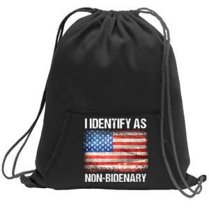 I Identify As NonBidenary Shirt Funny Anti Biden Sweatshirt Cinch Pack Bag