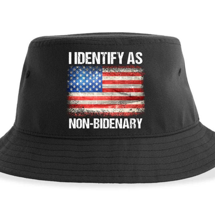 I Identify As NonBidenary Shirt Funny Anti Biden Sustainable Bucket Hat