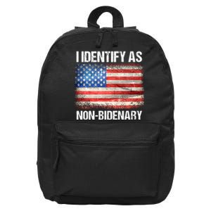 I Identify As NonBidenary Shirt Funny Anti Biden 16 in Basic Backpack