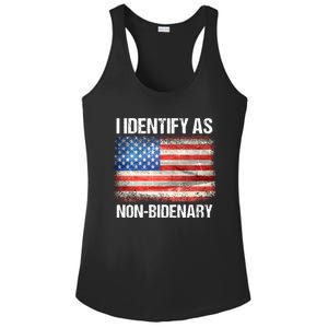 I Identify As NonBidenary Shirt Funny Anti Biden Ladies PosiCharge Competitor Racerback Tank