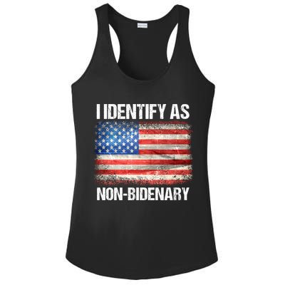 I Identify As NonBidenary Shirt Funny Anti Biden Ladies PosiCharge Competitor Racerback Tank
