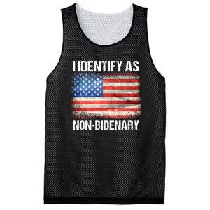 I Identify As NonBidenary Shirt Funny Anti Biden Mesh Reversible Basketball Jersey Tank