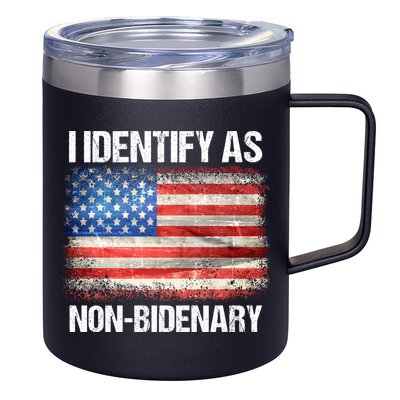 I Identify As NonBidenary Shirt Funny Anti Biden 12oz Stainless Steel Coffee Mug