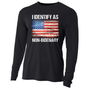 I Identify As NonBidenary Shirt Funny Anti Biden Cooling Performance Long Sleeve Crew