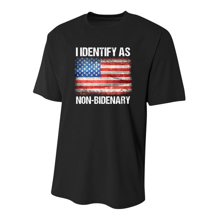 I Identify As NonBidenary Shirt Funny Anti Biden Youth Performance Sprint T-Shirt