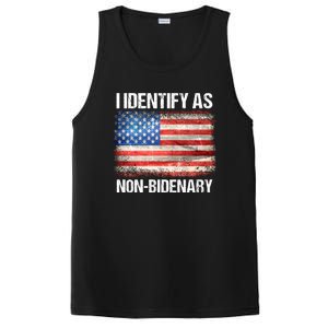 I Identify As NonBidenary Shirt Funny Anti Biden PosiCharge Competitor Tank