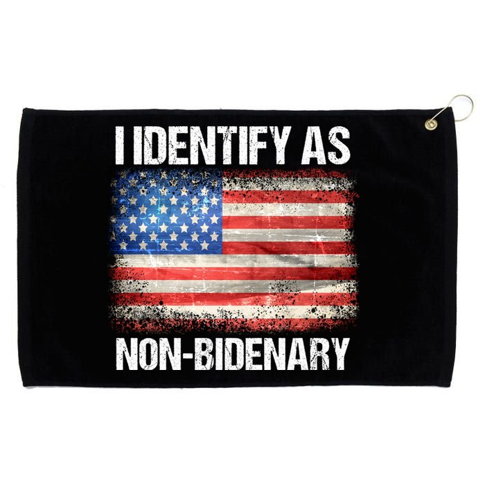 I Identify As NonBidenary Shirt Funny Anti Biden Grommeted Golf Towel